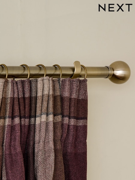 Brushed Check Pencil Pleat Lined Curtains