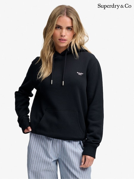 Navy Blue - Superdry Signature Emb Hoodie