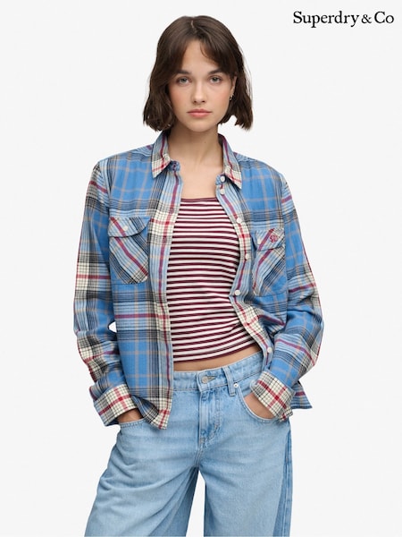Sky Blue - Superdry Lumberjack Check Flannel Shirt