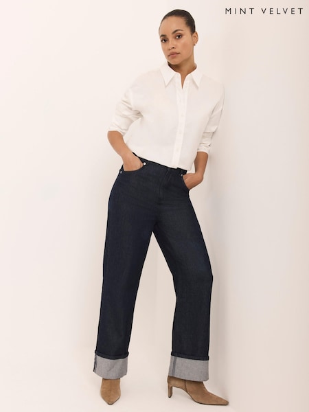 Mint Velvet Blue Denim Turn Up Jeans (V61793) | £99