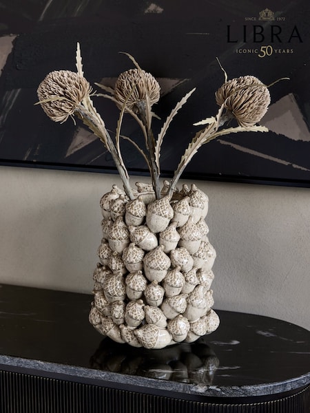 Libra Interiors Cream Acorn Cluster Vase (V61889) | £150