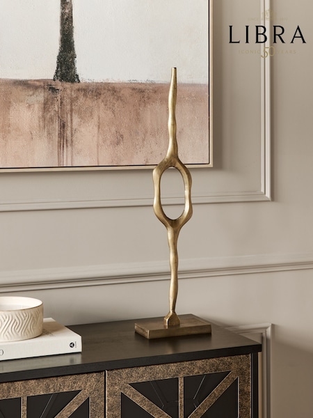Libra Interiors Brass Small Woodbridge Aluminium Abstract Sculpture Ornament (V61899) | £100