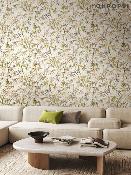 Ohpopsi Oyster Mix Shadow Bamboo 10M Wallpaper (V61971) | £86
