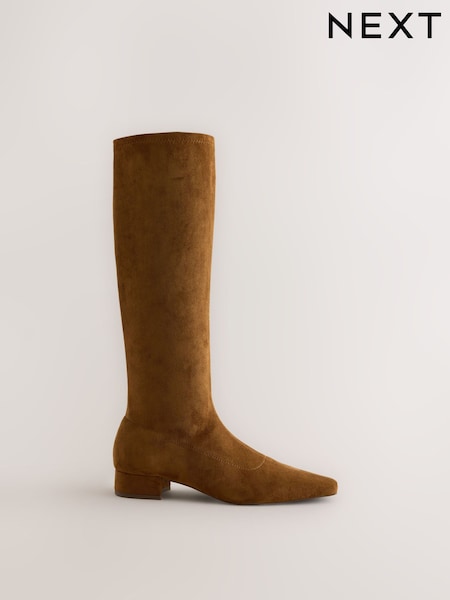 Tan Brown - Forever Comfort® Chisel Toe Knee High Boots