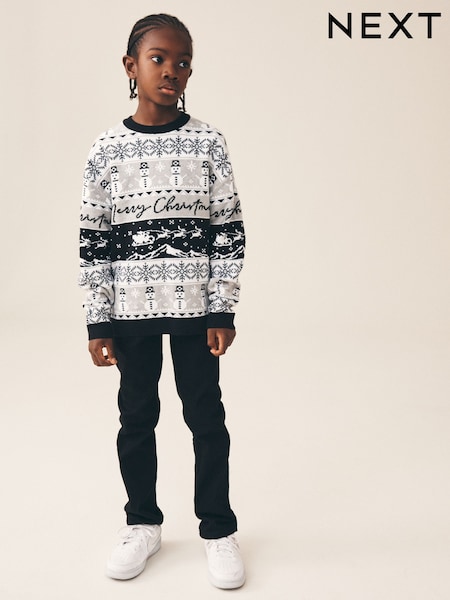 Black/Grey - Christmas Jumper (3-16yrs)