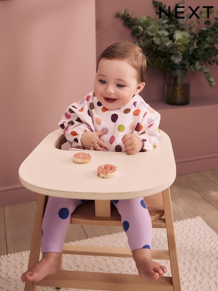Multi Polka Dot - Weaning And Feeding Sleeved Bib