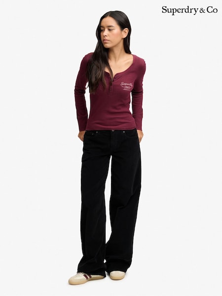 Black - Superdry Mid Baggy Mini Cord Trousers