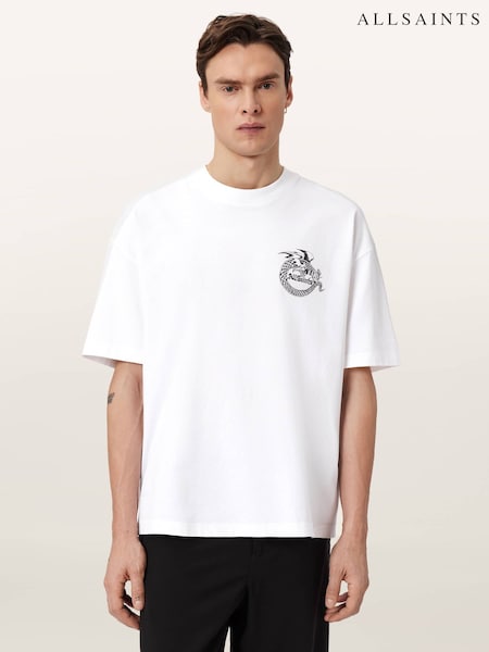 AllSaints White Terra Short Sleeve Crew Neck T-Shirt (V62913) | £59