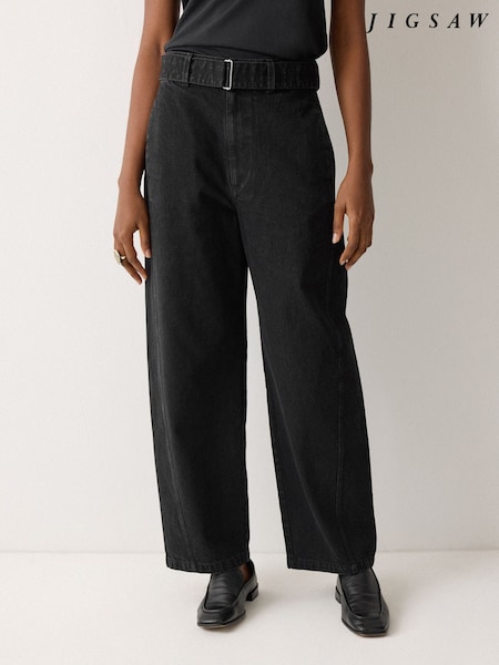 Jigsaw Black Turner Belted Horseshoe Jeans (V63133) | £115