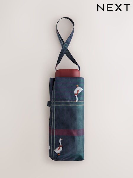Navy - Print Compact Umbrella