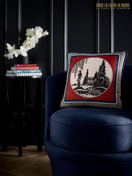 Laurence Llewelyn-Bowen Red Arcadia Velvet Filled Cushion (V63397) | £18