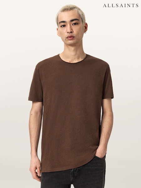 AllSaints Brown Figure Short Sleeve Crew Neck T-Shirt (V63539) | £55