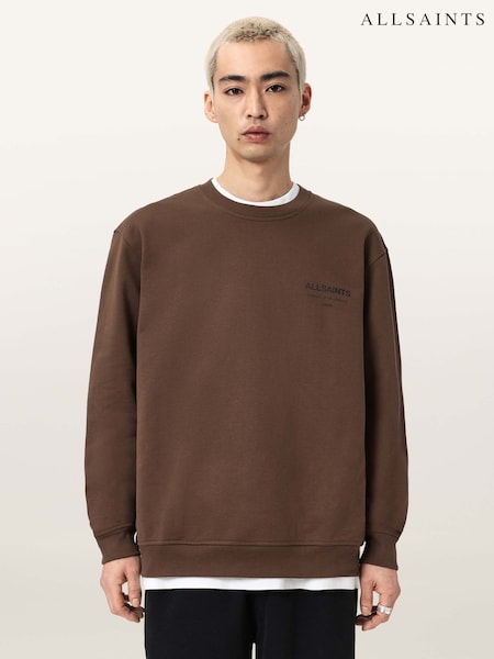 AllSaints Brown Underground Crew Neck Sweatshirt (V63543) | £109