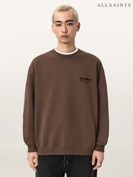 AllSaints Brown Xander Crew Neck Sweatshirt (V63546) | £109