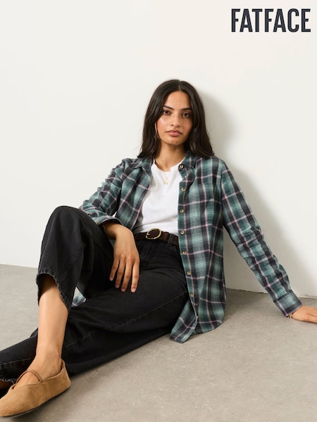 Teal Blue - Fatface Check Shirt