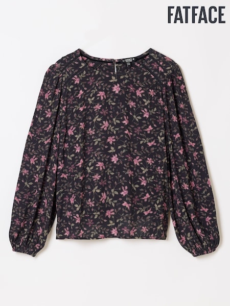 Brown Winter Floral - Fatface Embroidered Blouse