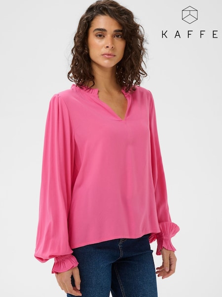Kaffe Pink KAelly Long Sleeve Blouse (V64020) | £40