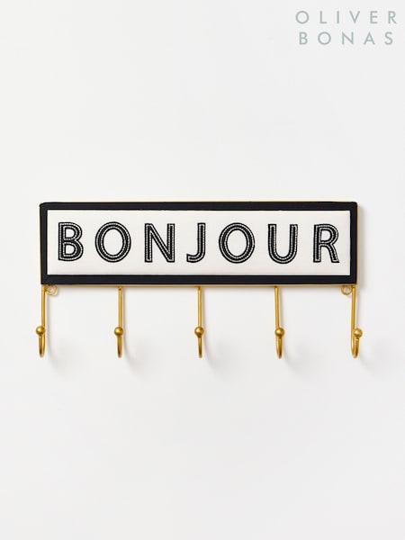 Oliver Bonas Multi Black & White Bonjour Wall Storage Hooks (V64057) | £35