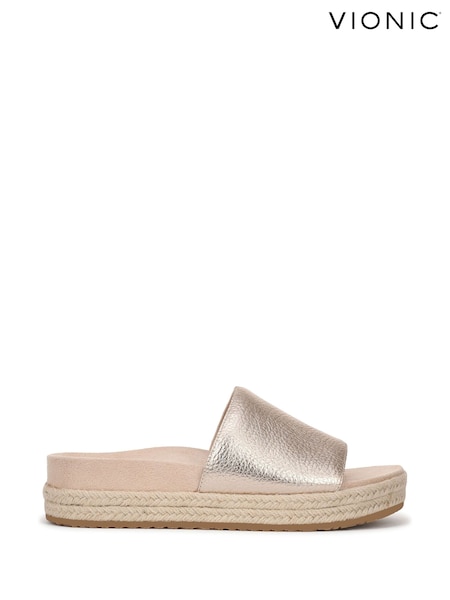 Vionic Metallic Yasmina Regular Fit Arch Support Slides (V64068) | £120