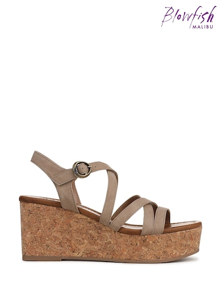 Blowfish Malibu Aurora Regular Fit Wedge Brown Sandals (V64445) | £60