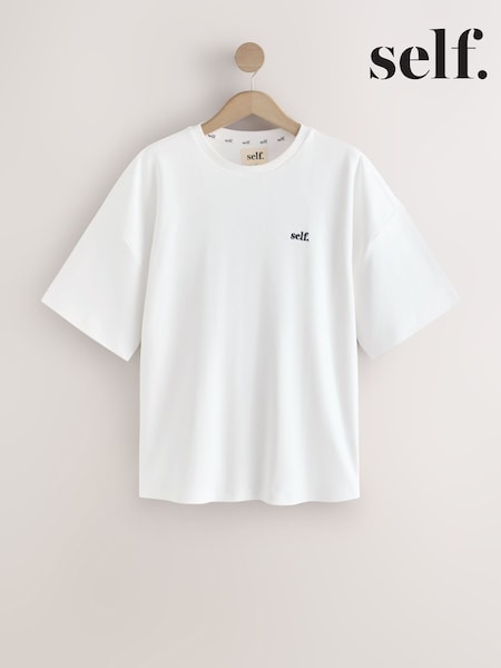 White - Self. Oversized Short Sleeve T-shirt
