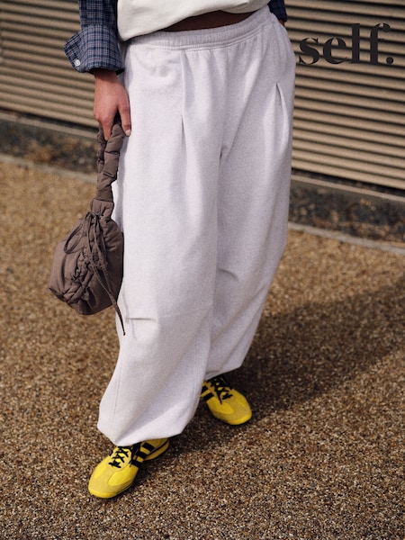 Grey - Self. Balloon Leg Joggers