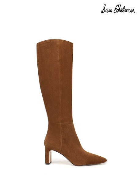 Brown - Sam Edelman Sylvia Tan Suede Wide Fit Knee High Boots