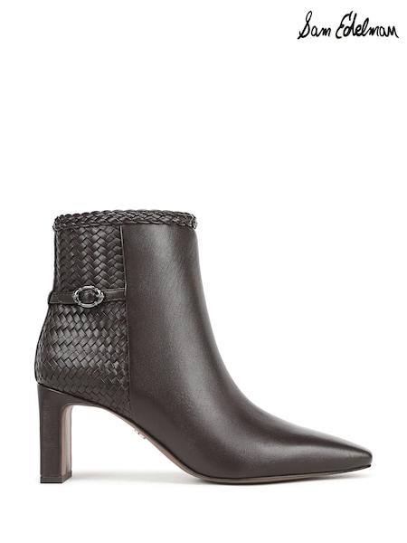 Brown - Sam Edelman Saige Weave Regular Fit Ankle Boots