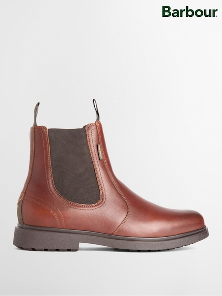 Brown - Regular Barbour® Hale Leather Chelsea Boot