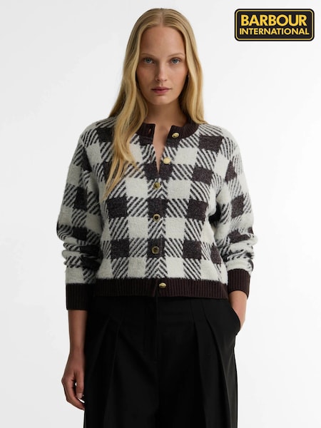 Brown - Barbour International Halina Knitted Cardigan