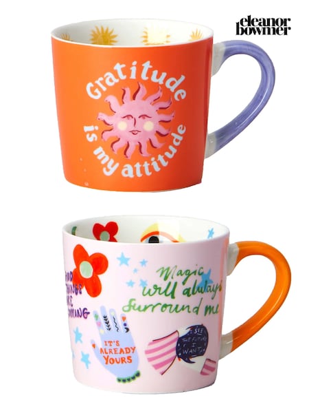 Eleanor Bowmer Multi Gratitude & Manifesting Mantra Mug Set (V65711) | £28