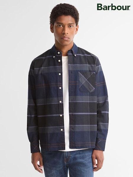 Blue - Regular Barbour® Mineral Tartan Dunoon Authentic Shirt