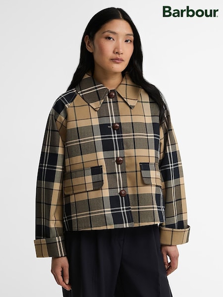 Blue - Barbour® Delilah Checked Showerproof Jacket