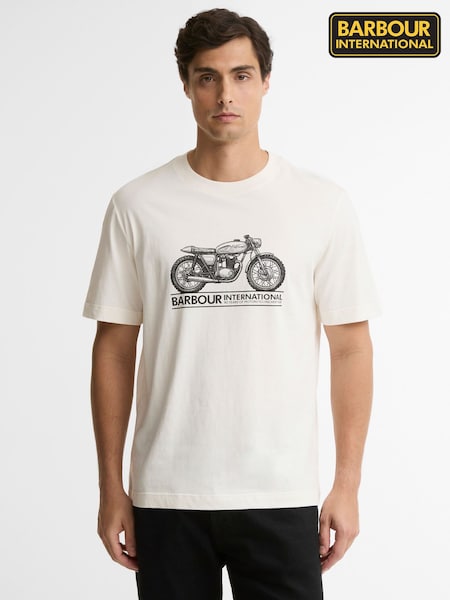 White - Regular Barbour International Piston Graphic T-shirt