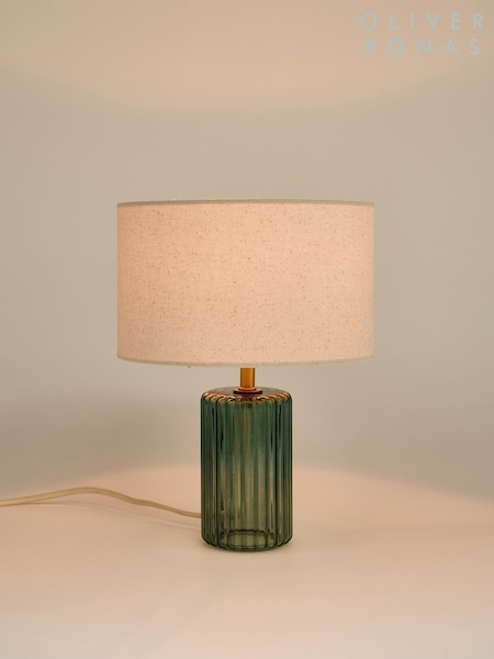 Oliver Bonas Sarie Ribbed Glass Table Lamp & Shade