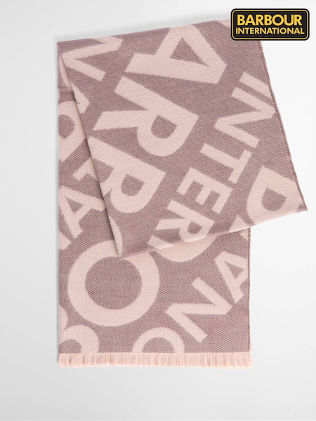 Pink - Barbour® International Kenna Logo Scarf