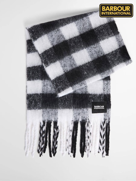 Black - Barbour® International Branton Knitted Scarf