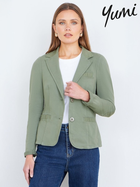 Yumi Green Stretch Cotton Blazer (V66117) | £65
