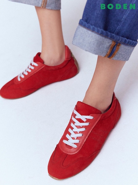 Boden Red Delphine Slim Sole Trainers (V66341) | £99