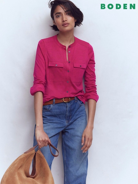 Boden Red Topstitched Pocket Shirt (V66364) | £55