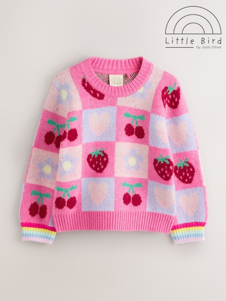 Pink Fruit Checkerboard - Little Bird By Jools Oliver Jumper