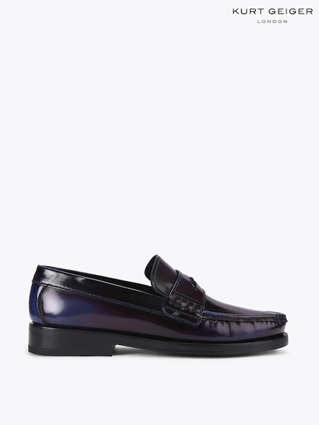 Kurt Geiger London Dark Purple Lombard Loafer Shoes (V66949) | £199