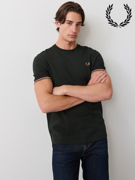 Green - Regular Fred Perry Twin Tipped Cuff T-shirt