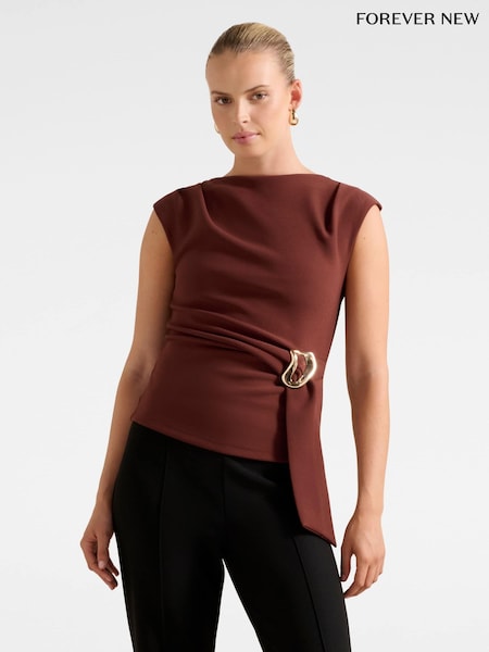 Forever New Brown Serena Hardware Detail Top (V67455) | £49