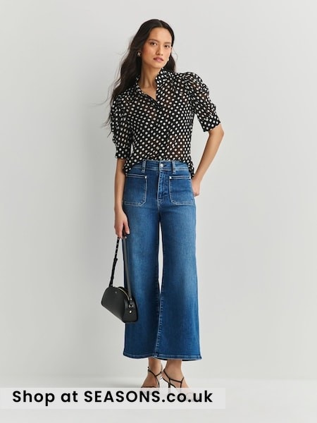 Archive Acve - Frame The Slim Palazzo Crop Harbor Pocket 31" Jeans