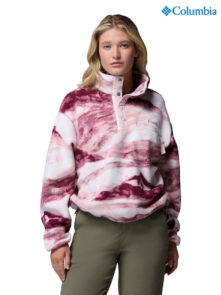 Purple - Columbia Purple Helvetia™ Ii Printed Cropped Half Snap Fleece