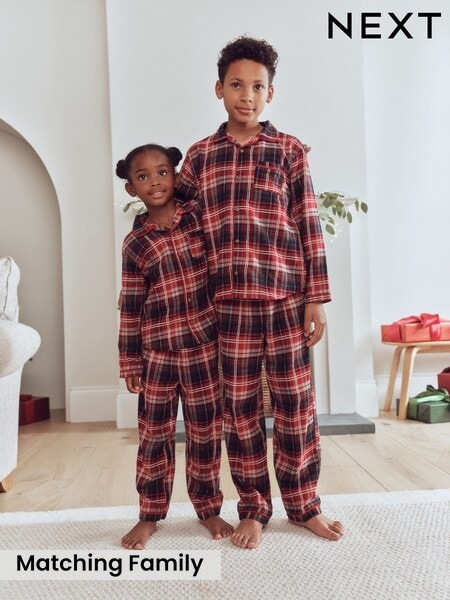 Red/Navy Check - Christmas Matching Family Pyjamas (9mths-16yrs)