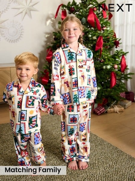 Ecru All Over Print - Christmas Matching Family Pyjamas (9mths-16yrs)