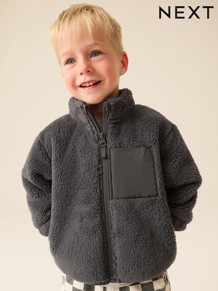 Charcoal Grey - Zip Thru Fleece (3mths-7yrs)
