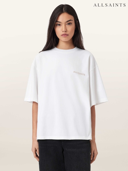 AllSaints White Tempus Amelie T-Shirt (V68559) | £59